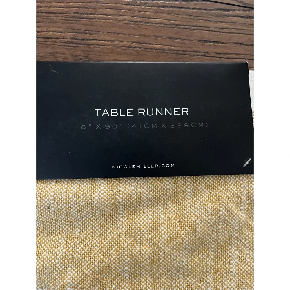 Nicole Miller Striped Woven Cotton Table Runner 16